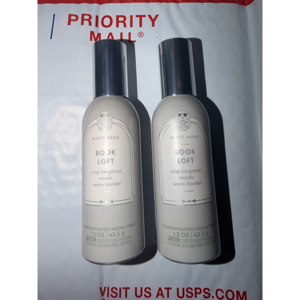 Bath and body works White Barn Concentrated Room Spray Book Loft Set of 2